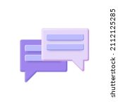 3D Minimal chat air bubble on white background. The concept of social networks and online communication or message delivery. Vector illustration