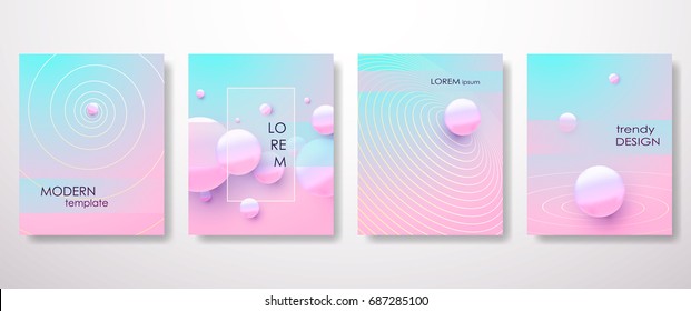 3d, Minimal covers design,gradients, balls shapes. Tech cover,futuristic banner, future template,abstract flyer, poster,trendy presentation, minimalist brochure. Vector geometric illustration