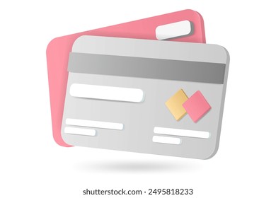 3d minimal credit card concept of online successful payment, online payment concept. money financial security for online shopping.