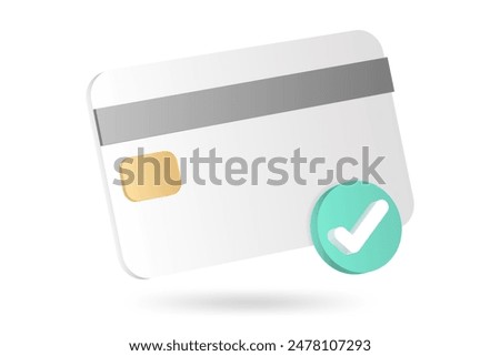 3d minimal credit card concept of online successful payment, online payment concept. money financial security for online shopping.