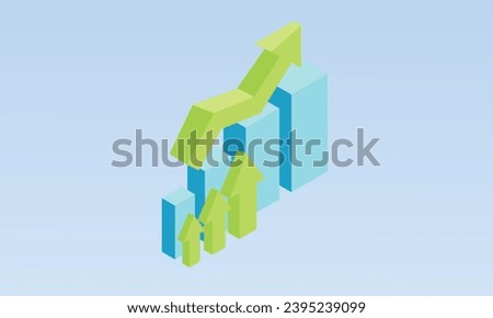 3d minimal dynamics of course online graphics. Trade arrow. Exchange price chart.Growth and changes in value. Reporting annual and quarterly profits.on pastel background