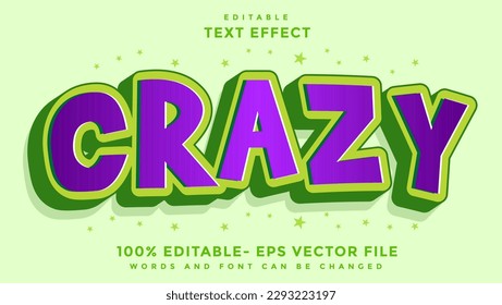 3d Minimal Gradient Word Crazy Editable Text Effect Design Template, Effect Saved In Graphic Style