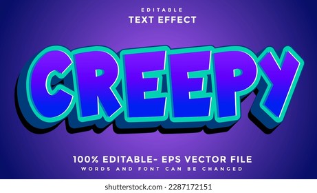 3d Minimal Gradient Word Creepy Editable Text Effect Design Template, Effect Saved In Graphic Style