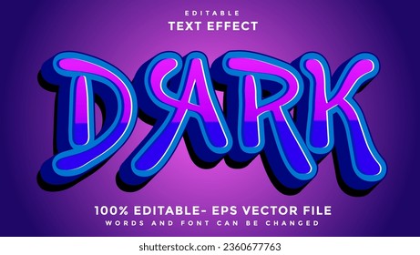 3d Minimal Gradient Word Dark Editable Text Effect Design, Effect Saved In Graphic Style