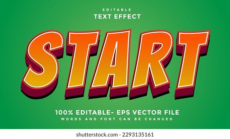 3d Minimal Gradient Word Start Editable Text Effect Design Template, Effect Saved In Graphic Style