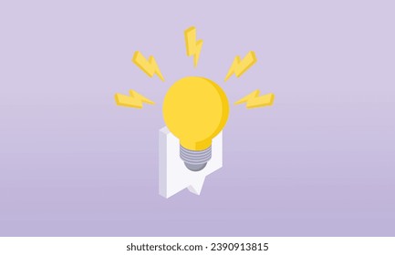 3d minimal 3D idea make money coin. growing business isolated concept, 3d light bulb vector render for finance, investment, light bulb like idea make earning. .on pastel purple background.