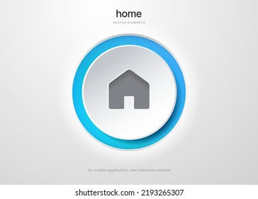 home button icon blue