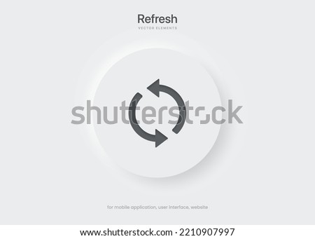 3d minimal modern sync, rotate, swap, repeat, reset, sustainability, refresh icon emblem symbol push button. 3d blue synchronize icon. Reload, update icon. Mobile app icons. Device UI UX mockup.