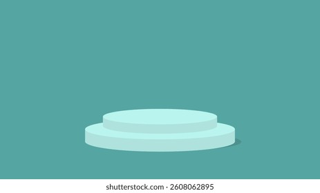 3D minimal podium in pastel green on a isolated background. Perfect for product display, branding, advertising, or modern presentation mockups. Flat style background design