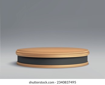 3d minimal scene with wooden podium, Cosmetic product presentation mockup background