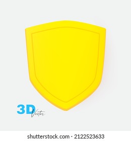 Icono de escudo mínimo 3d. Diseño de seguridad aislado en blanco.