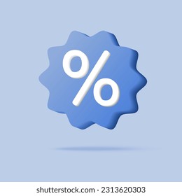 3d minimal special offer promotion. flash sale. special discount. percent tags. vector illustration.