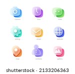 3d minimal ui icon set for website or mobile app. Glass morphism design.