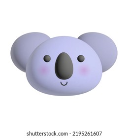 3d Minimal Vector Icon Of Koala Head