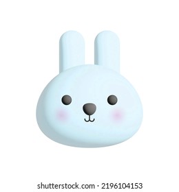 3d minimal vector icon of rabbit head