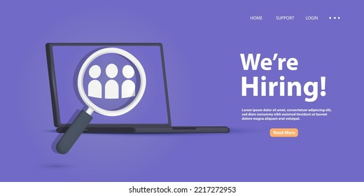 3D Mínimo estamos contratando antecedentes, concepto de vacantes de empleo