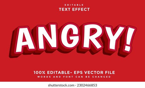 3d Minimal Word Angry Editable Text Effect Design Template, Effect Saved In Graphic Style