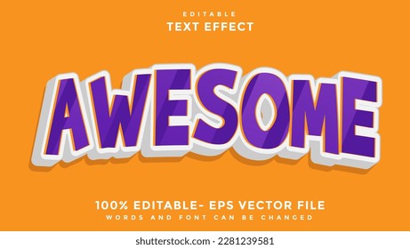 3d Minimal Word Awesome Editable Text Effect Design, Effect Saved In Graphic Style