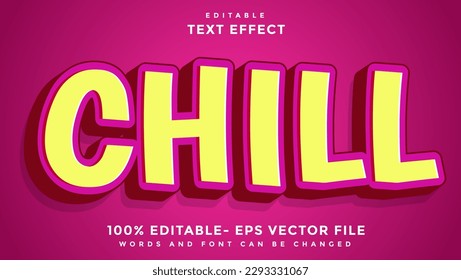 3d Minimal Word Chill Editable Text Effect Design Template, Effect Saved In Graphic Style