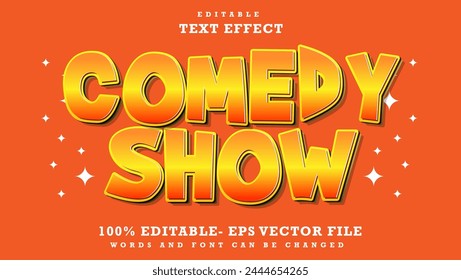 3d Minimal Word Comedy Show Editable Text Effect Design Template, Effect Saved In Graphic Style