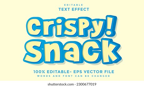 3d Minimale Word Crispy Snack Editable Text Effect Design Vorlage, Effekt gespeichert in Grafischen Stil