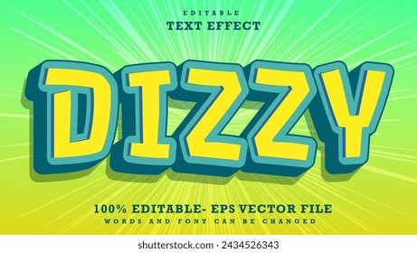 3d Minimal Word DIzzy Editable Text Effect Design Template, Effect Saved In Graphic Style