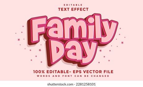 3d Minimal Word Family Day Editable Text Effect Design, Effect Saved In Graphic Style - Shutterstock ID 2281258101