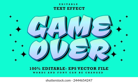 3d Minimal Word Game Over Editable Text Effect Design Template, Effect Saved In Graphic Style