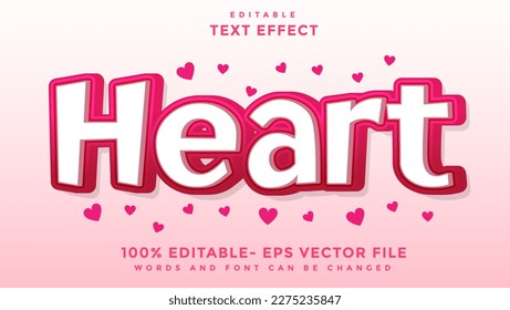 3d Minimal Word Heart Editable Text Effect Design, Effect Saved In Graphic Style