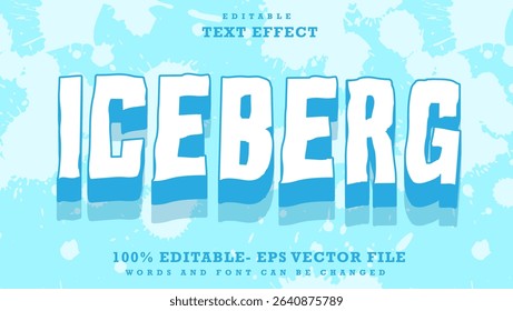 3d Minimal Word Iceberg Editable Text Effect Design, Effect Saved In Graphic Style