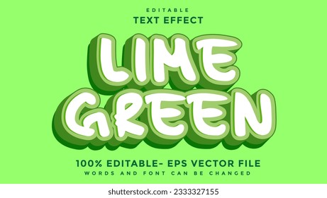 3d Minimal Word Lime Green Editable Text Effect Design Template, Effect Saved In Graphic Style