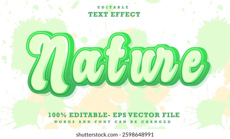3d Minimal Word Nature Editable Text Effect Design Template, Effect Saved In Graphic Style