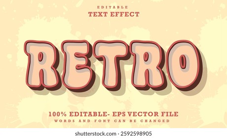 3d Minimal Word Retro Editable Text Effect Design, Effect Saved In Graphic Style