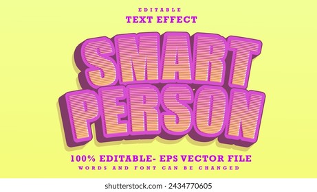 3d Minimal Word Smart Person Editable Text Effect Design Template, Effect Saved In Graphic Style