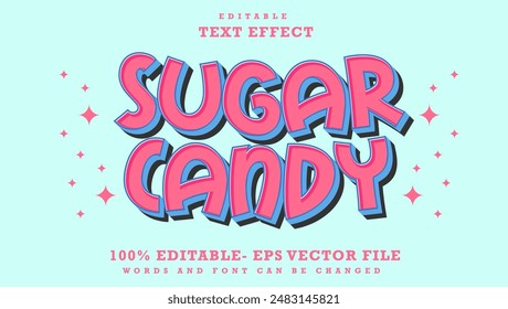 3d Minimal Word Sugar Candy Editable Text Effect Design Template, Effect Saved In Graphic Style