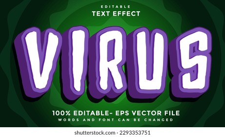 3d Minimal Word Virus Editable Text Effect Design, Effect Saved In Graphic Style