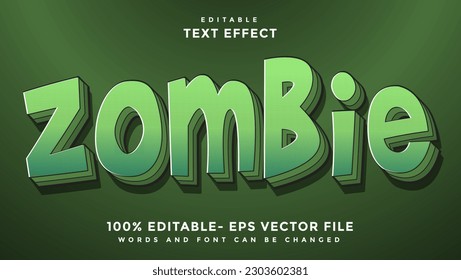 3d Minimal Word Zombie Editable Text Effect Design Template, Effect Saved In Graphic Style