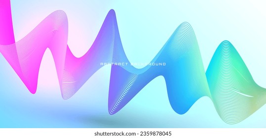 3D minimalist colorful abstract background on bright space with waves effect decoration. Modern graphic design element dynamic style concept for banner, flyer, card, brochure cover or landing page
