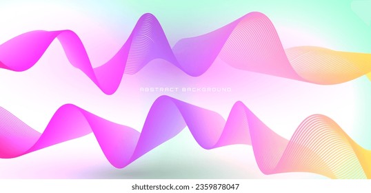3D minimalist colorful abstract background on bright space with waves effect decoration. Modern graphic design element dynamic style concept for banner, flyer, card, brochure cover or landing page