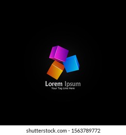 3D minimalist logo design.
Simple,digital and modern logo with smooth gradient effect.