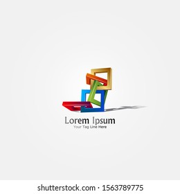 3D minimalist logo design.
Simple,digital and modern logo with smooth gradient effect.