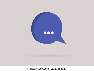 A 3d minimalist messenger icon, a speech bubble image