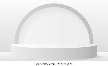 3D minimalista blanco y limpio podio