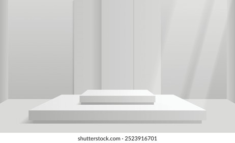 3d minimalistisch weiß und sauber Podium