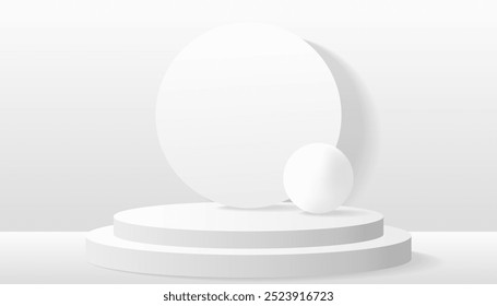 3d minimalist white and clean podium