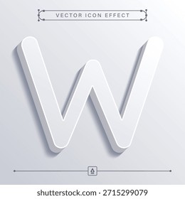 Icono minimalista de la letra W 3D con la Ilustración vectorial circular abstracta del negocio y de las finanzas