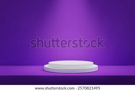 3D Minimalistic purple background with a podium Studio scene with platform for product presentation
