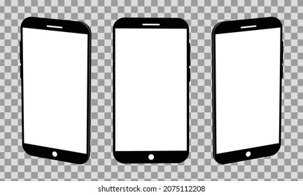3D Mobile Mock-up Vector Illustration, Phone Vector Isolated On White Background. 