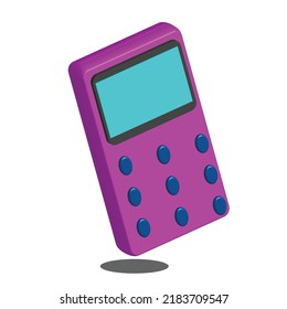3d mobile phone illustration on purple and white background. vector eps.10