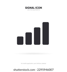 3D-Symbol für die Mobiltelefonschnittstelle. Das Symbol für Verbindung und Signalleiste für mobile App, UI, Betriebssystem.